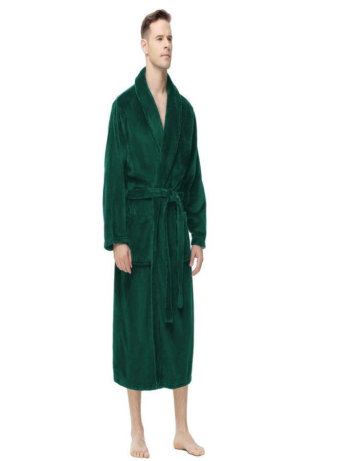 Yurhap Mens Fleece Robe, Soft Plush Robe for Men, Fluffy Bathrobe with Belt & 2 Pockets, Green, 2X-3X - Image 1
